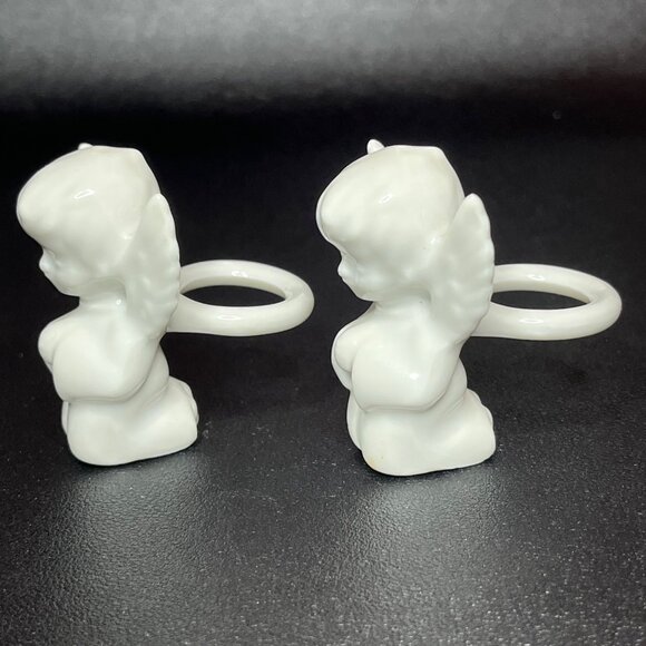 Biedermann White Porcelain Praying Angel Figurine Candle Holders - Picture 3 of 8